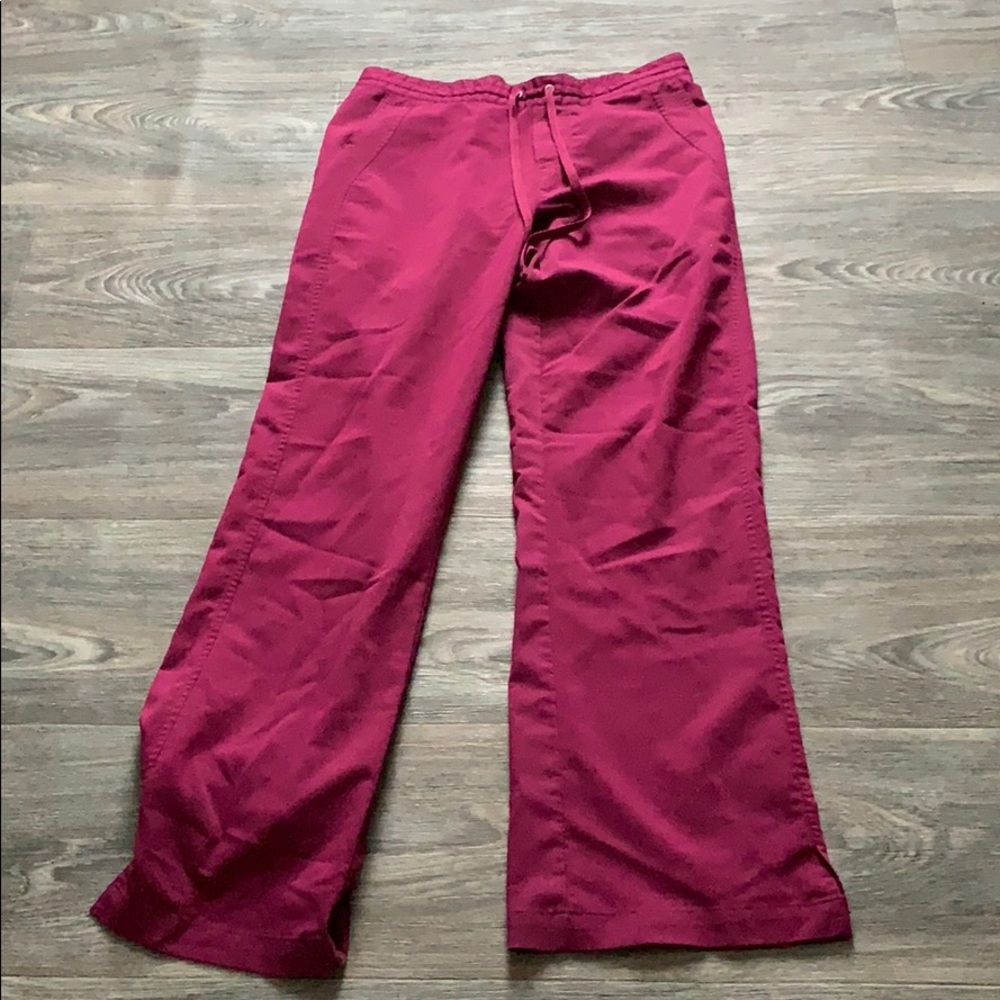 Burgundy scrub pants